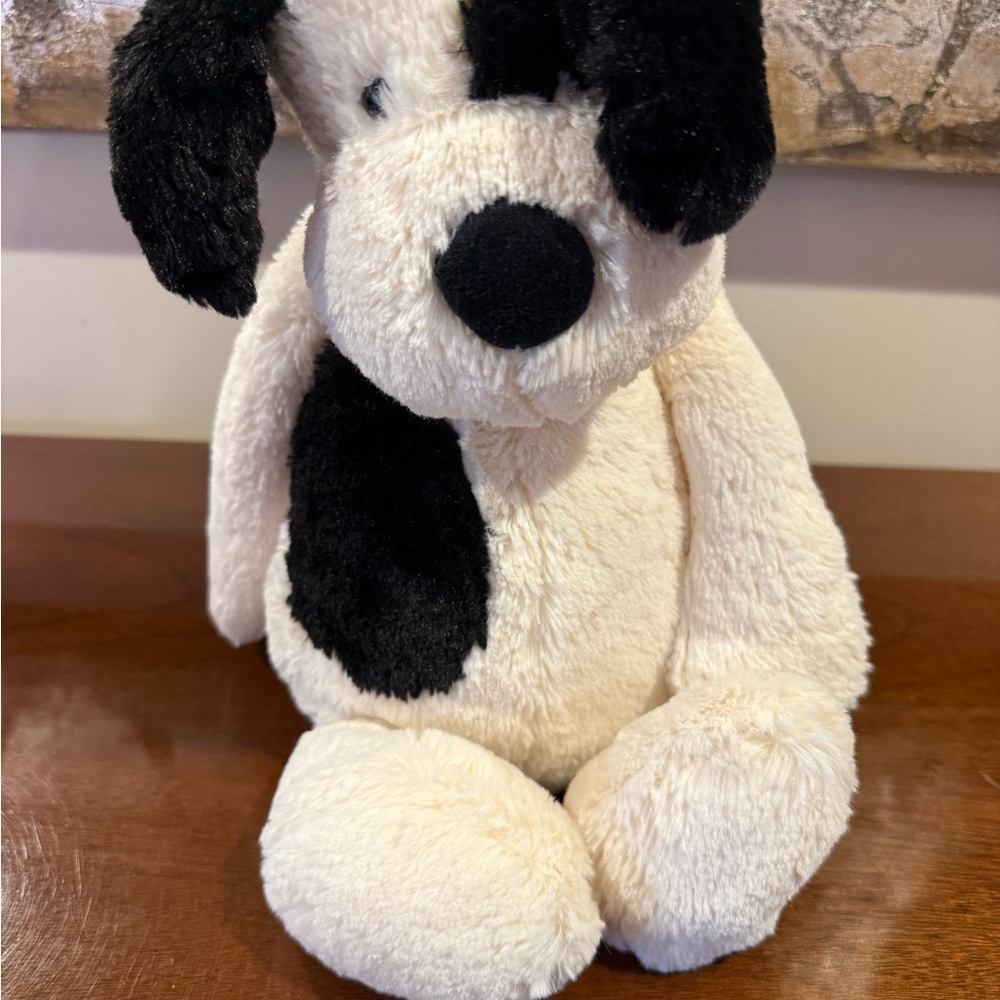 Jellycat Cream and Black Plush Dog